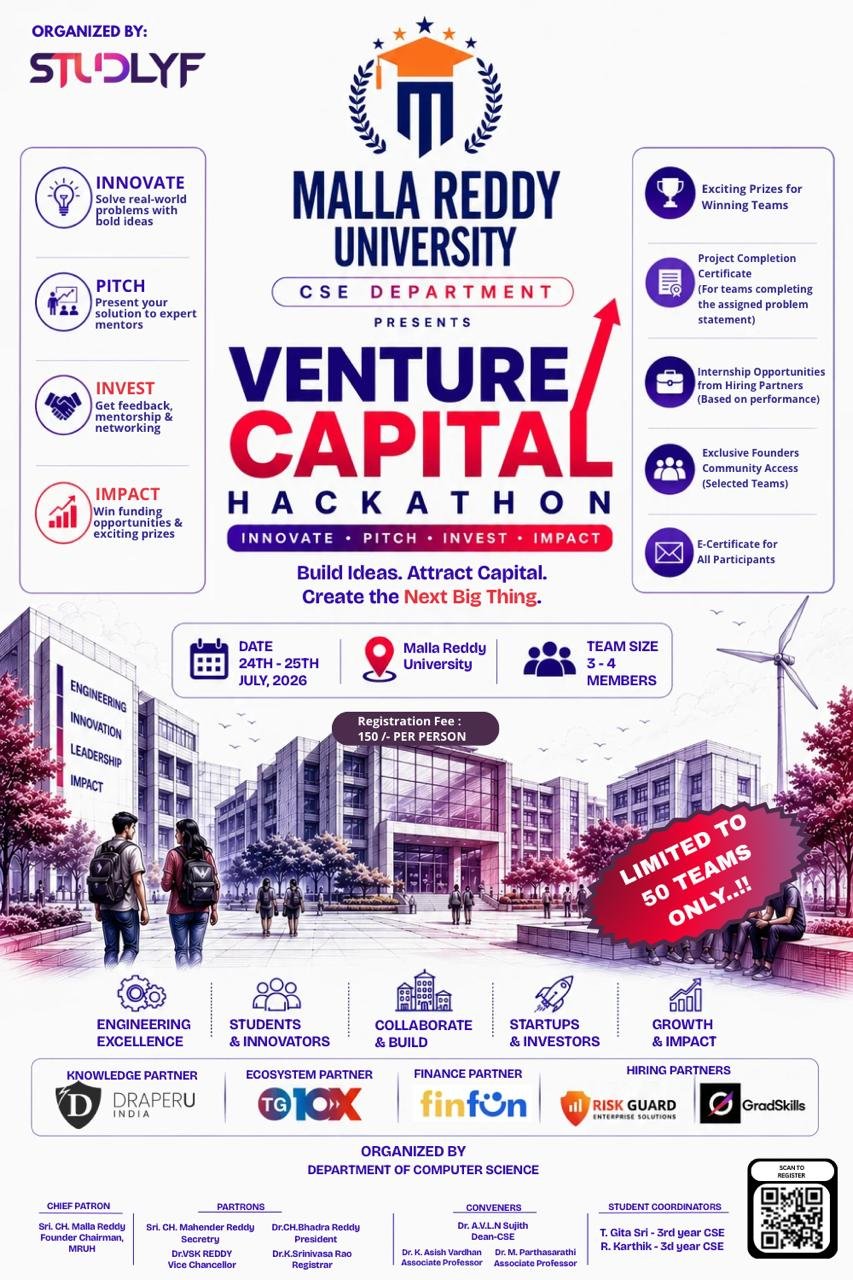 Venture Capital Hackathon official event poster
